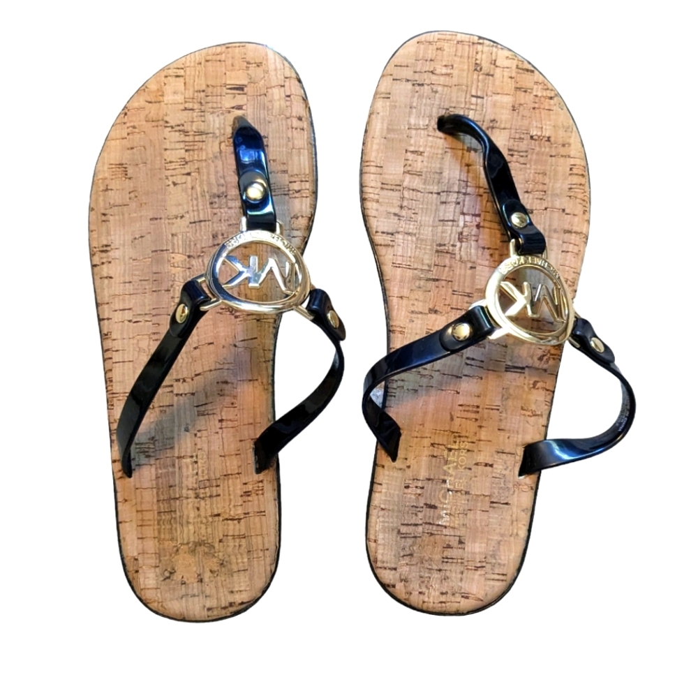 ๐SALE๐ Michael Kors Jet Set Sandals Women's Thong Sandals Jelly Flip Flop 7M - Picture 2 of 8